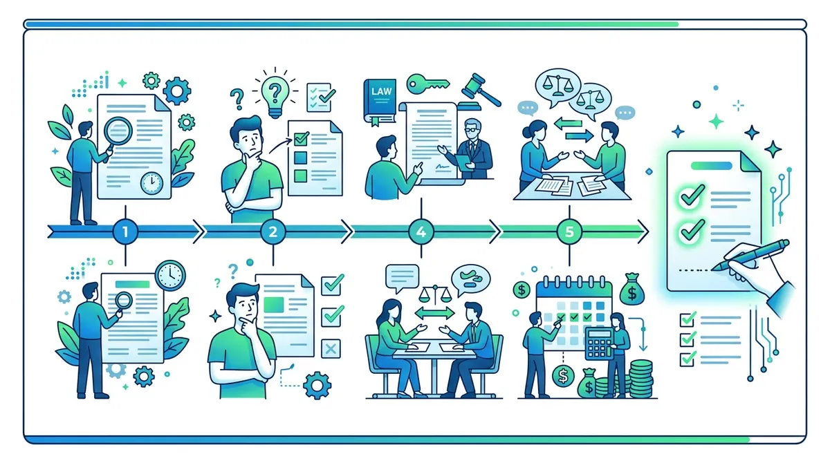 Grafika wpisu: harmonogram kroków przed podpisaniem deklaracji