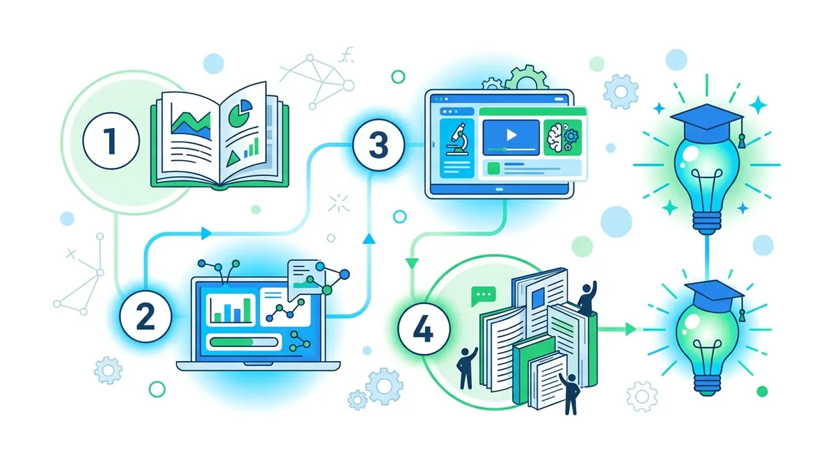 Wizualizacja formatu nauki: moduły i etapy zapoznania z dokumentacją